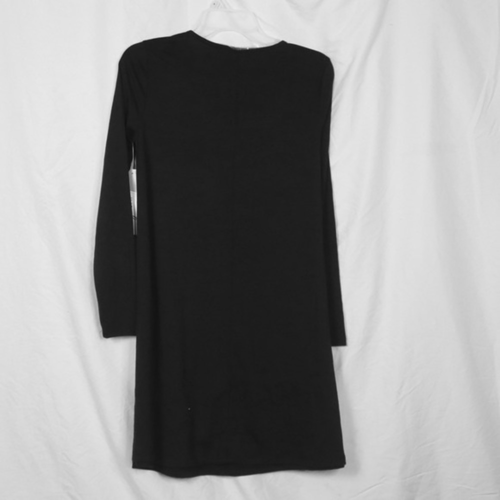 Just Be Black Long Sleeve Crew Neck Basic Knit Dress Sleep Nightgown Size Med - Picture 2 of 4